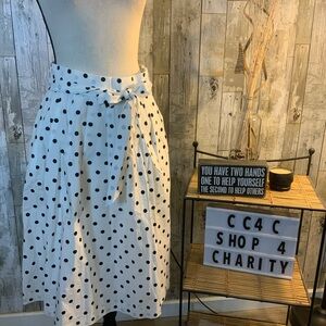 Talbots Black and White Polka Dot A-Line Skirt. Size 4P